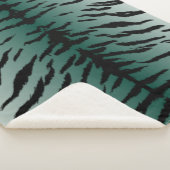 Manta sherpa patrón de tigre color turquesa sherpa deken (3/4)