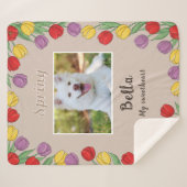 Manta Sherpa Personalized Floral Blanket for Dog L Sherpa Deken (Voorkant (horizontaal))