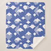 Manta-stralen, pijlstaartroggen, koel blauw wit Ze Sherpa Deken (Voorkant)