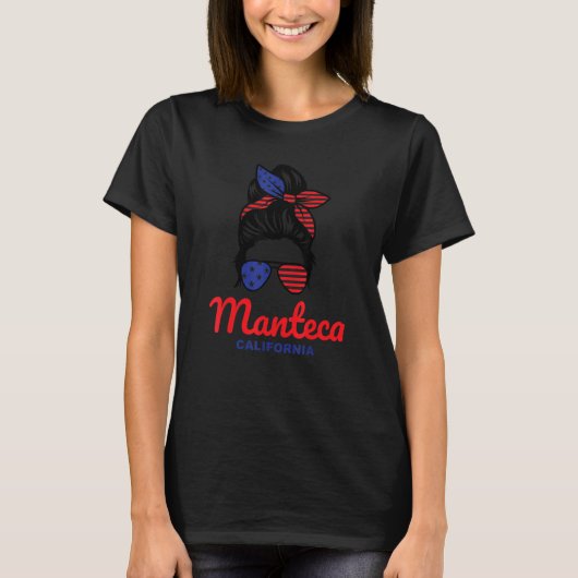 Manteca California Retro Messy Bun T-shirt (Voorkant)