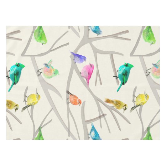 Mantel  Algodón, 52" x 70" Pájaros  Tafelkleed (Voorkant (Horizontaal))