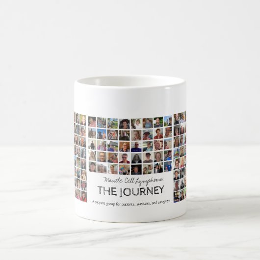 Mantelcellymfoom: de Journey collage Koffiemok (Center)