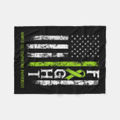 Mantelcellymfoom Warrior Amerikaanse vlag Fleece Deken (Voorkant (Horizontaal))
