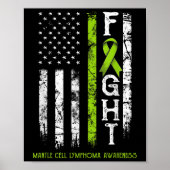 Mantelcellymfoom Warrior Amerikaanse vlag Poster (Voorkant)