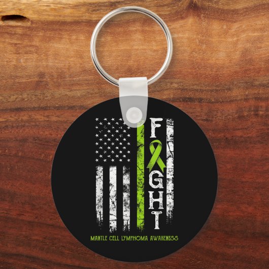 Mantelcellymfoom Warrior Amerikaanse vlag Sleutelhanger (Voorkant)