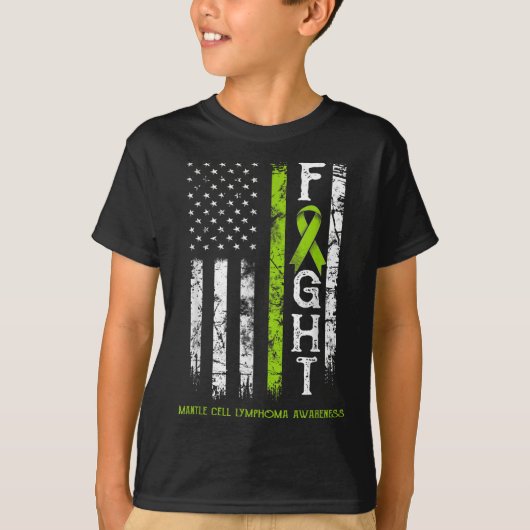 Mantelcellymfoom Warrior Amerikaanse vlag T-shirt (Voorkant)