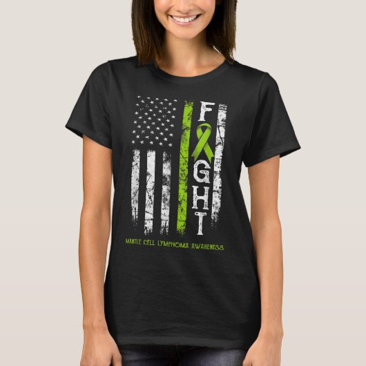 Mantelcellymfoom Warrior Amerikaanse vlag T-shirt (Voorkant)