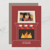 Mantelpart Photo Holiday Kaart (Voorkant / Achterkant)