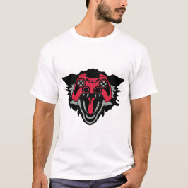 Mantelwolf gamespel joystick geek 1 t-shirt