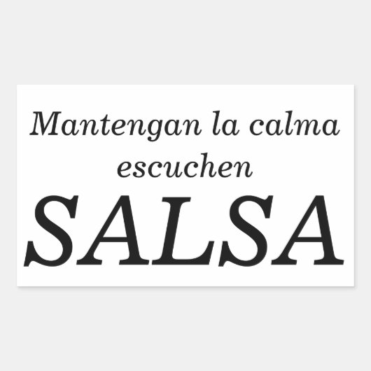 mantengan la calma rechthoekige sticker (Voorkant)