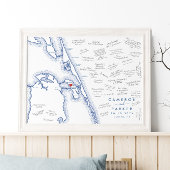 Manteo NC Bruiloft Modern Gastenboek Poster