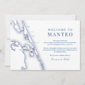 Manteo NC Outer Banks Bruiloft Welkomstroute Bedankkaart (Voorkant)