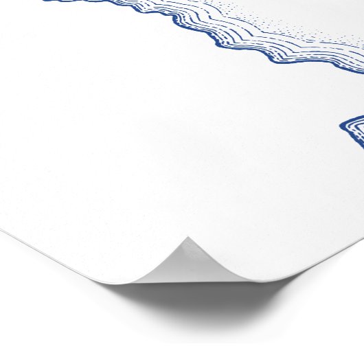 Manteo NC Trouwkaart Navy Blue Guest Book Poster (Hoek)