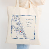 Manteo North Carolina Elegant Navy Bruiloft Welkom Tote Bag