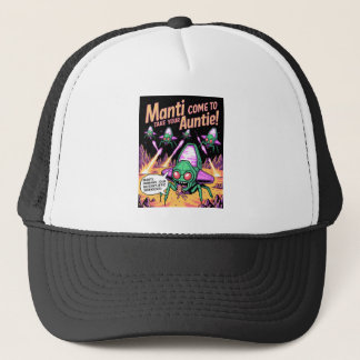 Manti Aliens Abductie Feest! Defender Arcade '81 Trucker Pet