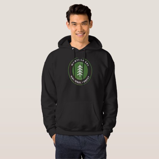 Manti La Sal National Forest Utah Ut Tree Badge Hoodie (Voorkant volledig)