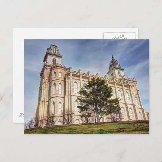 Manti LDS Mormon Temple Briefkaart (Voorkant / Achterkant)