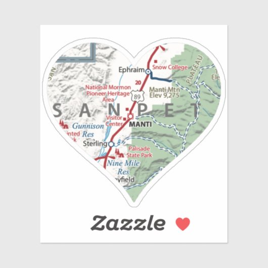 Manti Utah Kaart Sticker (Vel)