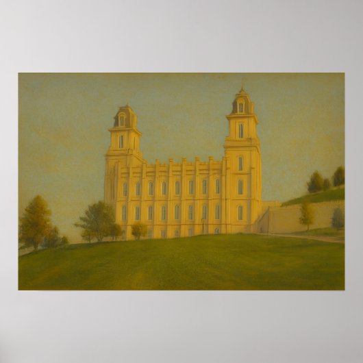 Manti Utah Tempel Schildering™ LDS Muurkunst Poste Poster (Voorkant)
