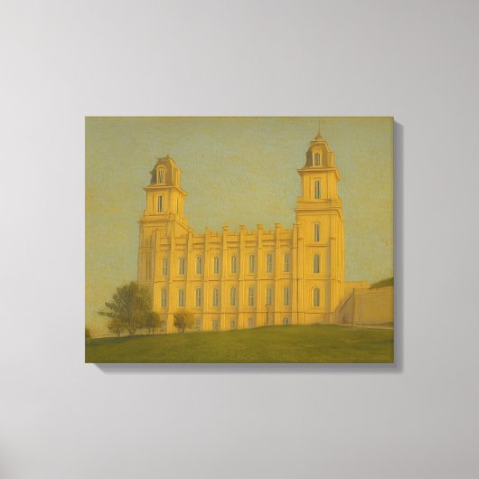 Manti Utah Temple Painting™ LDS Muurschildering Ca Canvas Afdruk (Voorkant)