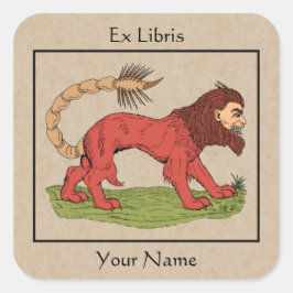 Manticore Bookplate Vierkante Sticker