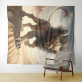 Manticore in een woestijnmuur wandkleed (In Situ (horizontaal))