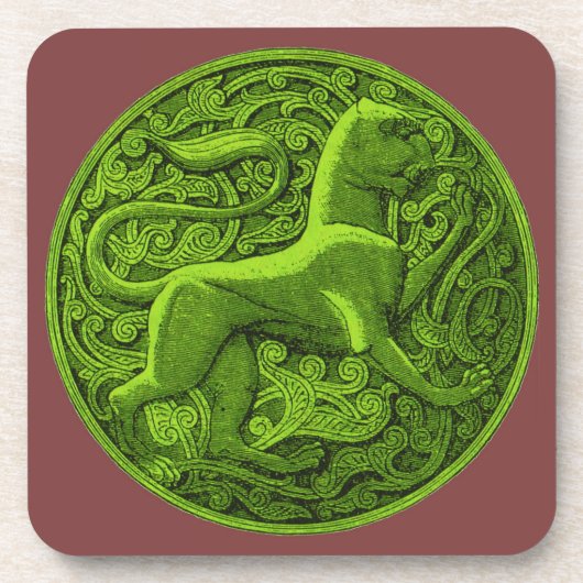 manticore in groen bier onderzetter (Voorkant)
