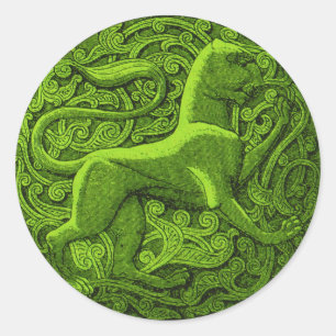 manticore in het groen ronde sticker
