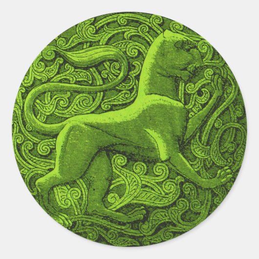 manticore in het groen ronde sticker (Voorkant)