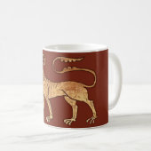 Manticore op rode koffie Mok (Voorkant rechts)