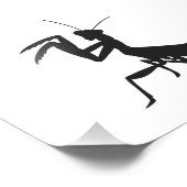 Mantis in silhouet - Kies achtergrondkleur Foto Afdruk (Hoek)