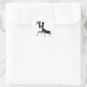 Mantis in silhouet - Kies achtergrondkleur Ronde Sticker (Tas)
