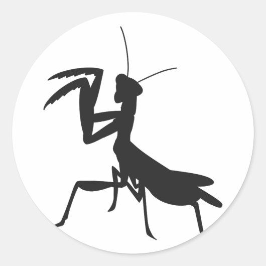 Mantis in silhouet - Kies achtergrondkleur Ronde Sticker (Voorkant)