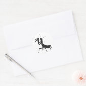 Mantis in silhouet - Kies achtergrondkleur Ronde Sticker (Envelop)