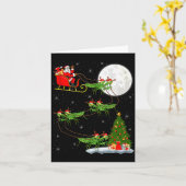 Mantis Insect Kerstman Slede Vliegend Grappig Magi Kaart (Gele Bloem)