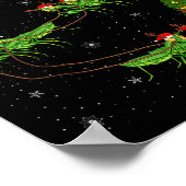 Mantis Insect Kerstman slee Santa Vliegend Grappig Poster (Hoek)