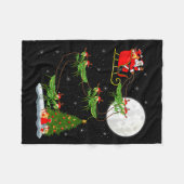 Mantis Insect Santa Sleigh Flying Funny Magical Ch Fleece Deken (Voorkant (Horizontaal))