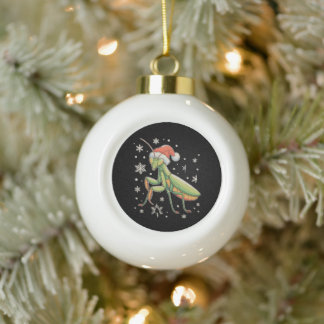 Mantis Kerstmuts Sneeuwvlokken Kerstmis Xmas Sneeu Keramische Bal Ornament