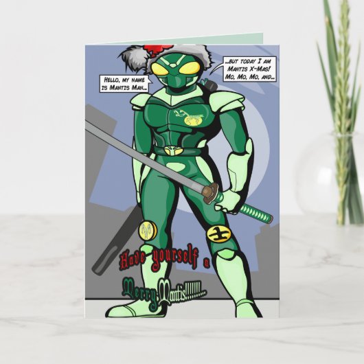 Mantis Man - Merry Mantis Kaart (Voorkant)