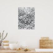 Mantisgarnalen Koraal Geometrie Kunst Poster (Keuken)