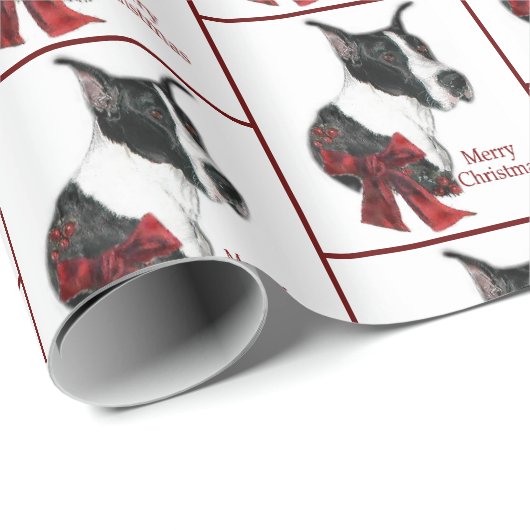 Mantle Great Dane Kerstmis Cadeaupapier (Rol Hoek)