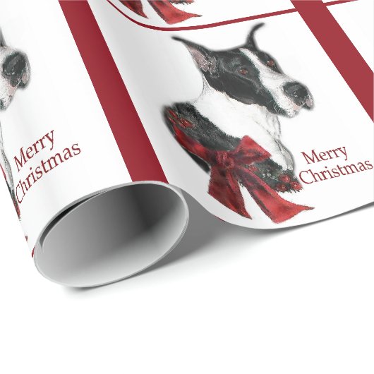 Mantle Great Dane Kerstmis Cadeaupapier (Rol Hoek)