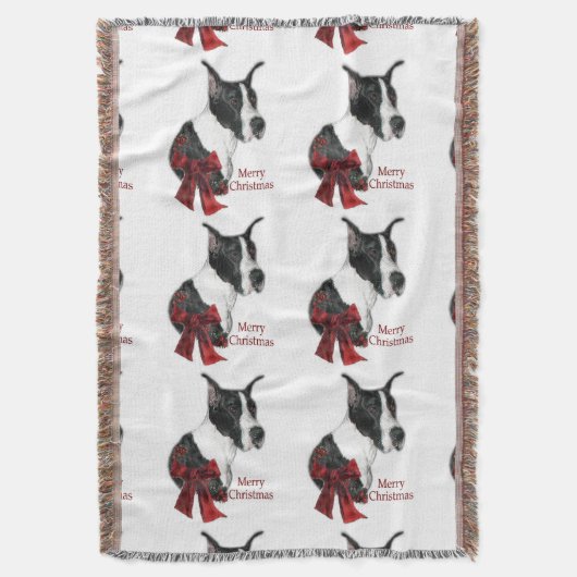 Mantle Great Dane Kerstmis Deken (Voorkant Verticaal)