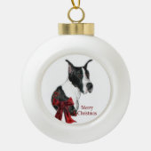 Mantle Great Dane Kerstmis Keramische Bal Ornament (Voorkant)