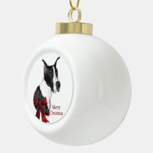 Mantle Great Dane Kerstmis Keramische Bal Ornament (Rechts)