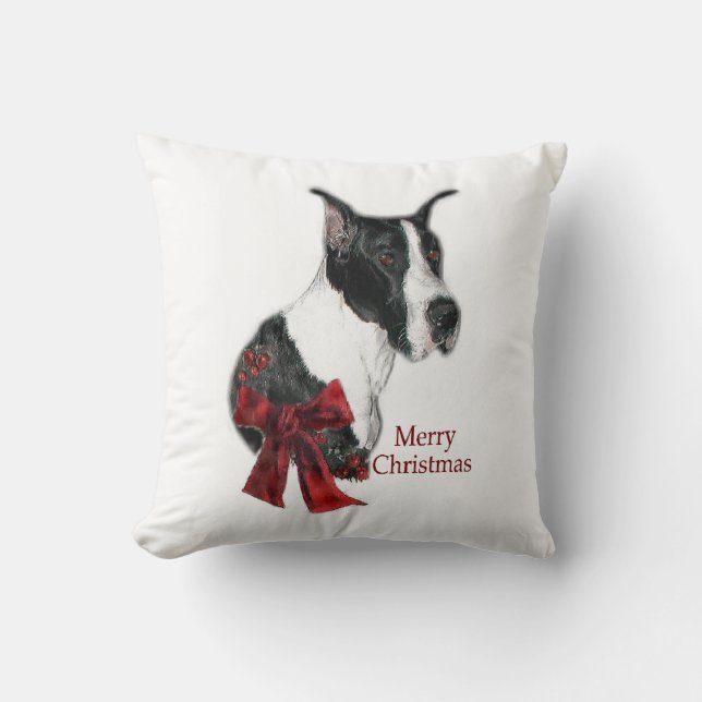 Mantle Great Dane Kerstmis Kussen (Voorkant)