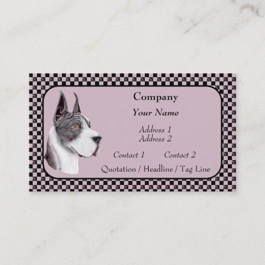 Mantle Great Dane Show Colors Visitekaartjes (Voorkant)