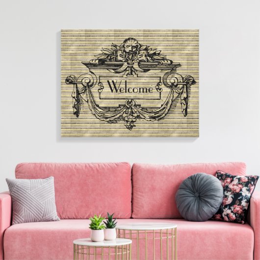  Mantle Welcome Canvas afdrukken (Insitu (Woonkamer))