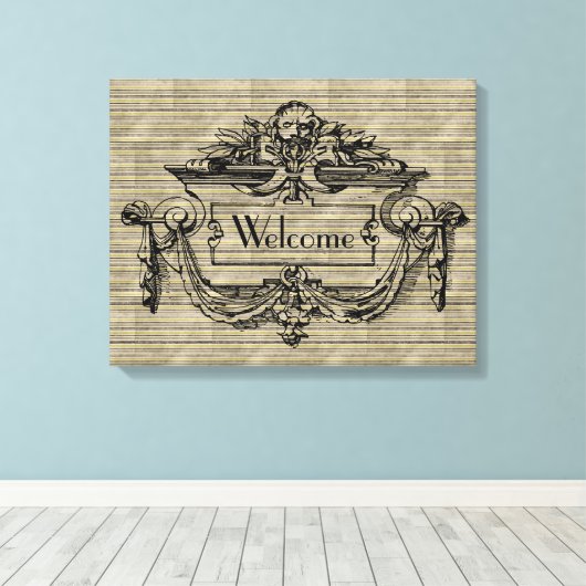 Mantle Welcome Canvas afdrukken (Insitu (Houten vloer))