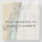 Mantoloking New Jersey Authentieke Nautische Grafi Stenen Onderzetter (Voorkant)